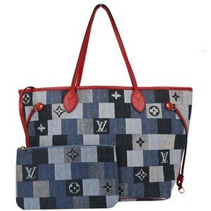 Louis Vuitton Monogram Denim Neverfull MM Shoulder Tote Bag M44981 AR5109 177612